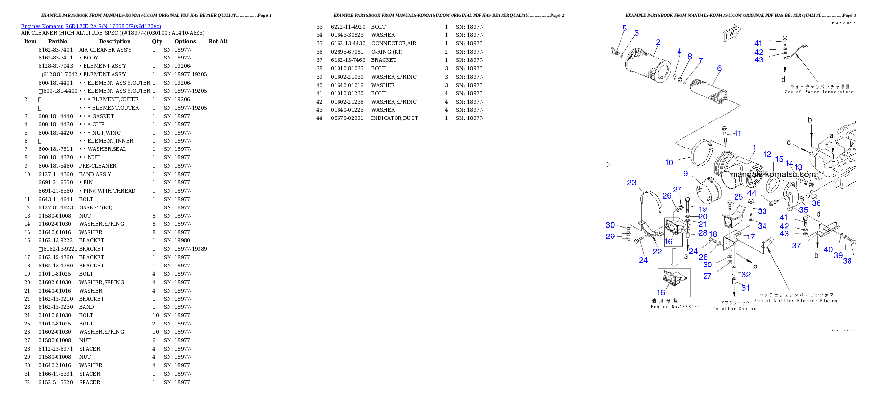 Protected: S6D170E-2A S/N 17358-UP Partsbook