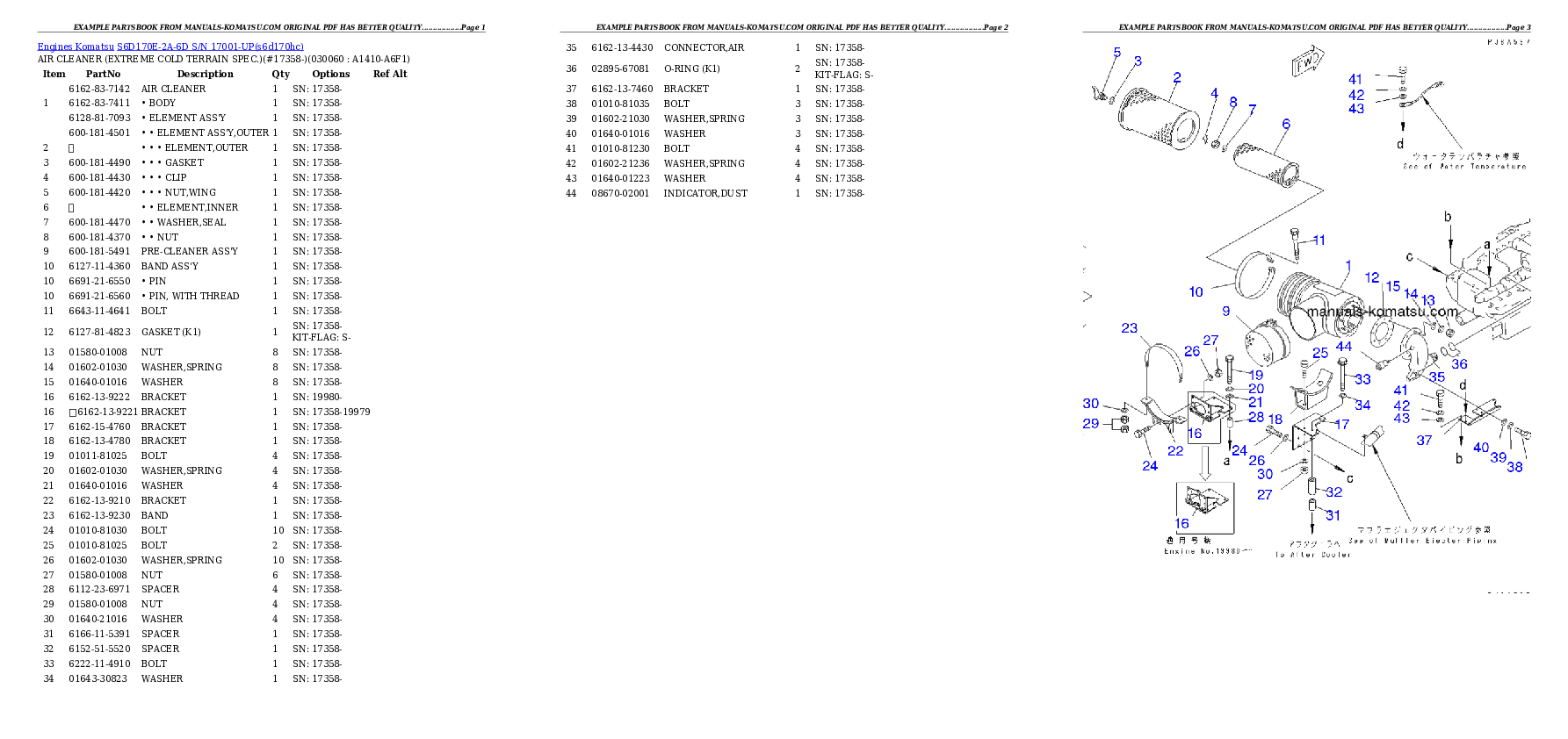 Protected: S6D170E-2A-6D S/N 17001-UP Partsbook