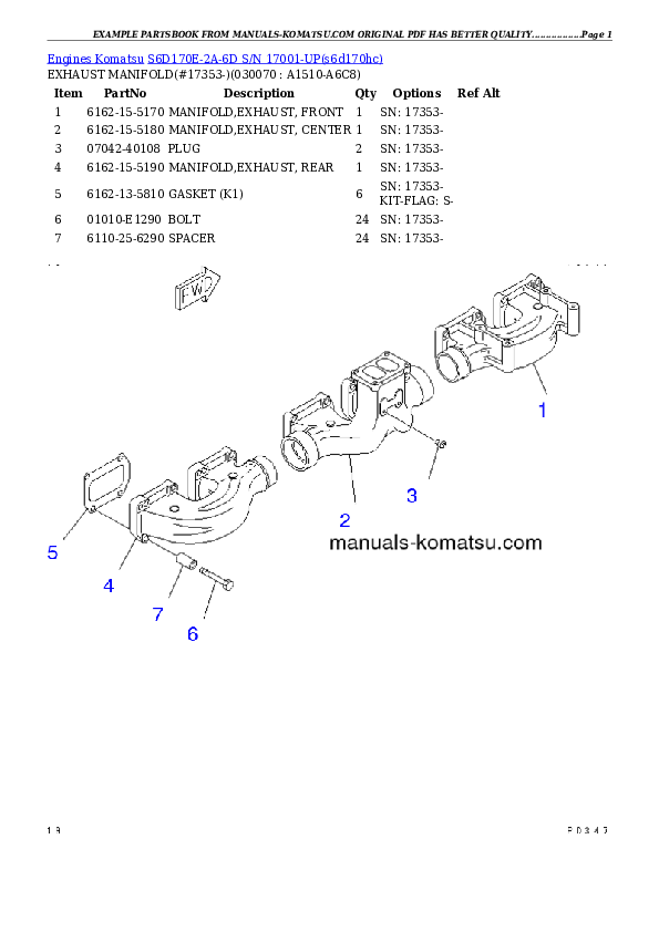 Protected: S6D170E-2A-6D S/N 17001-UP Partsbook