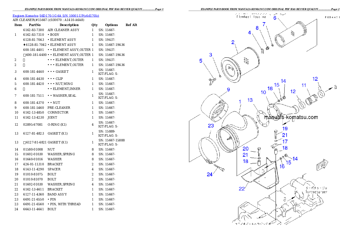 Protected: S6D170-1G-6A S/N 10001-UP Partsbook