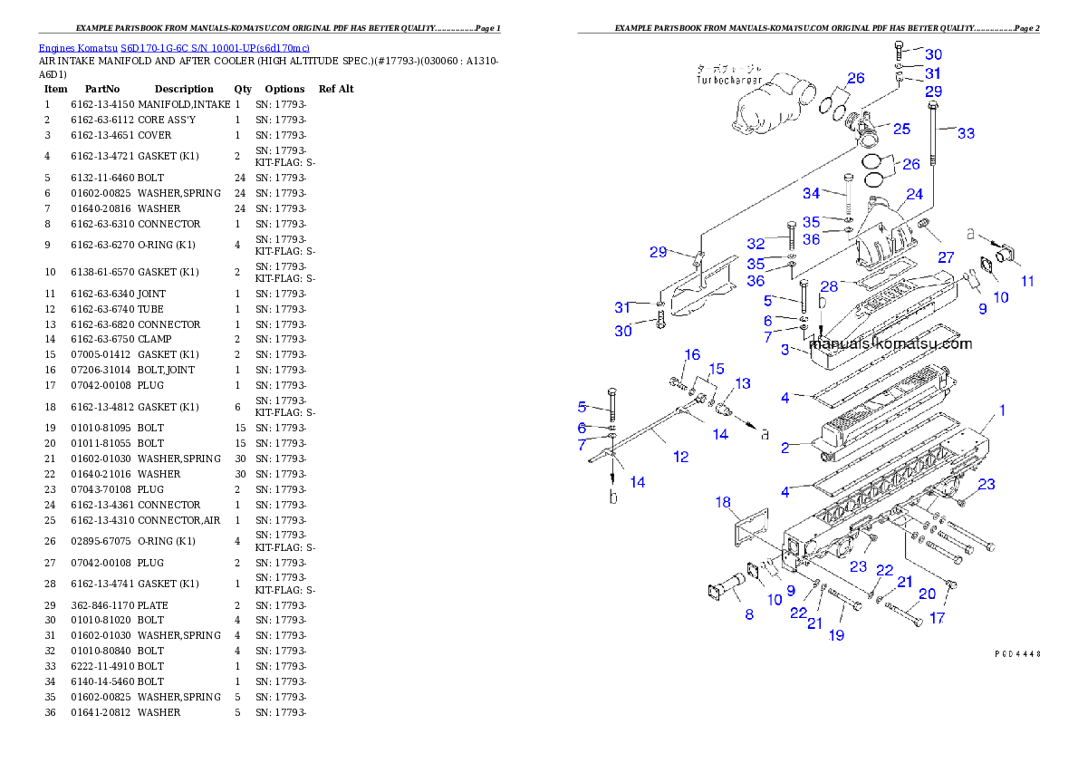 Protected: S6D170-1G-6C S/N 10001-UP Partsbook