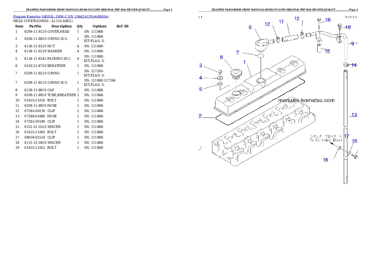 Protected: S6D95L-1MM-C S/N 106426-UP Partsbook
