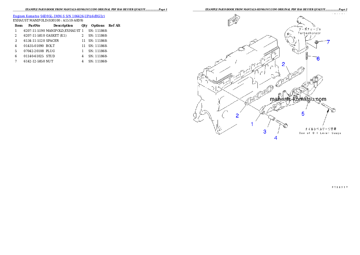 Protected: S6D95L-1MM-S S/N 106426-UP Partsbook