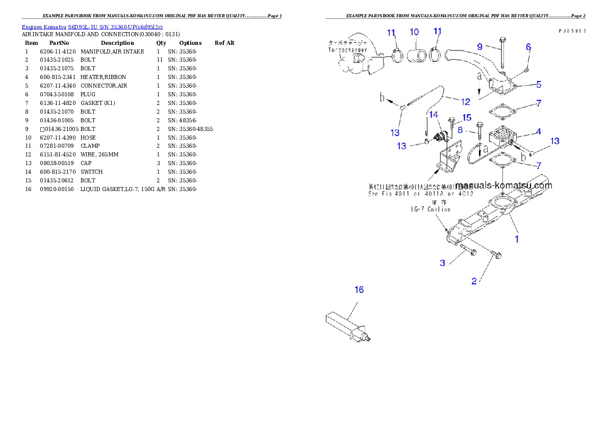 Protected: S6D95L-1U S/N 35360-UP Partsbook