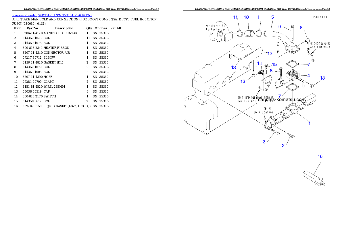 Protected: S6D95L-1U S/N 35360-UP Partsbook