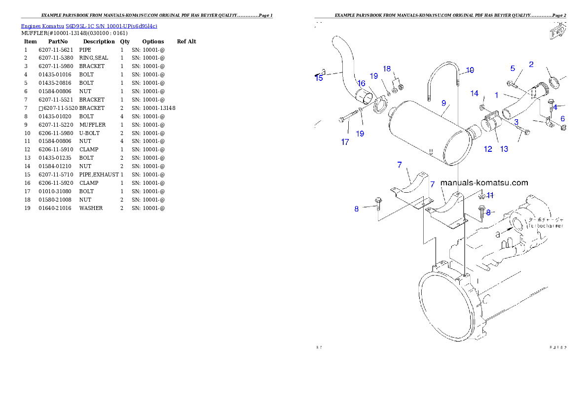 Protected: S6D95L-1C S/N 10001-UP Partsbook