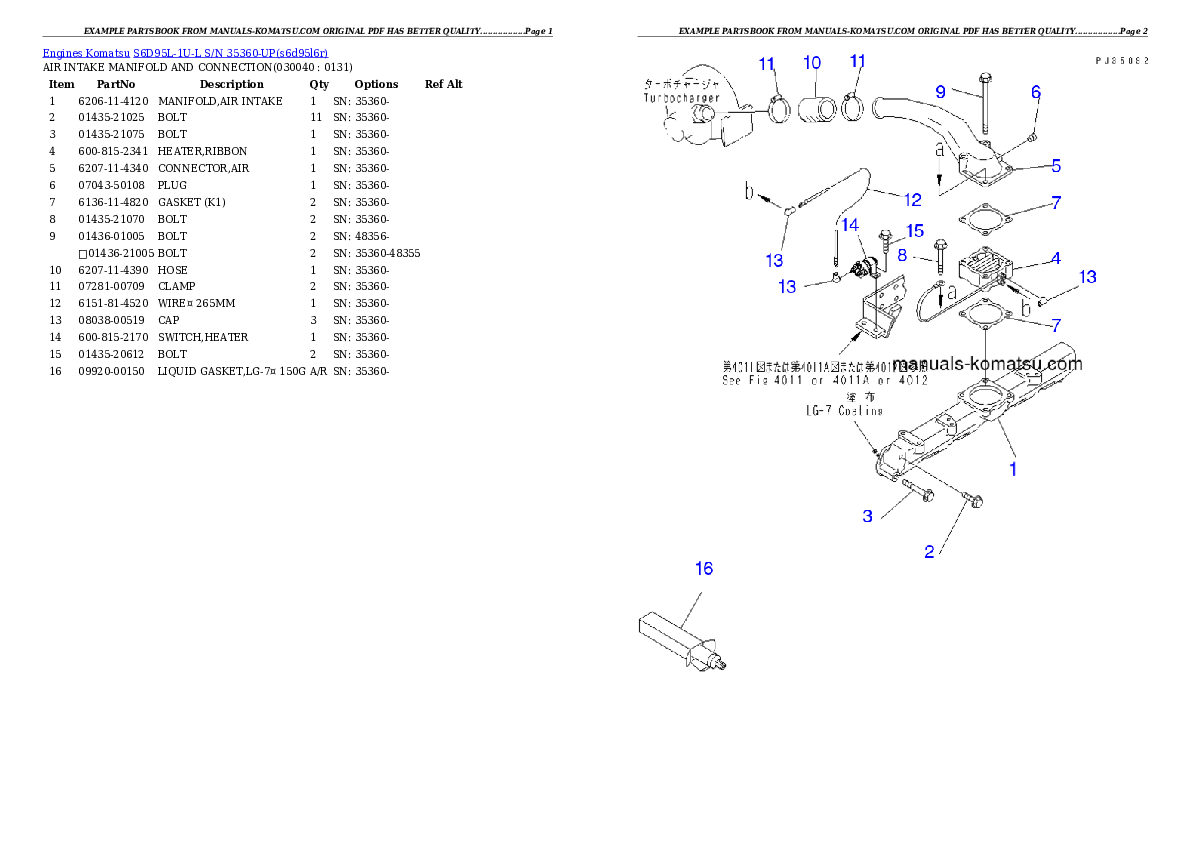 Protected: S6D95L-1U-L S/N 35360-UP Partsbook
