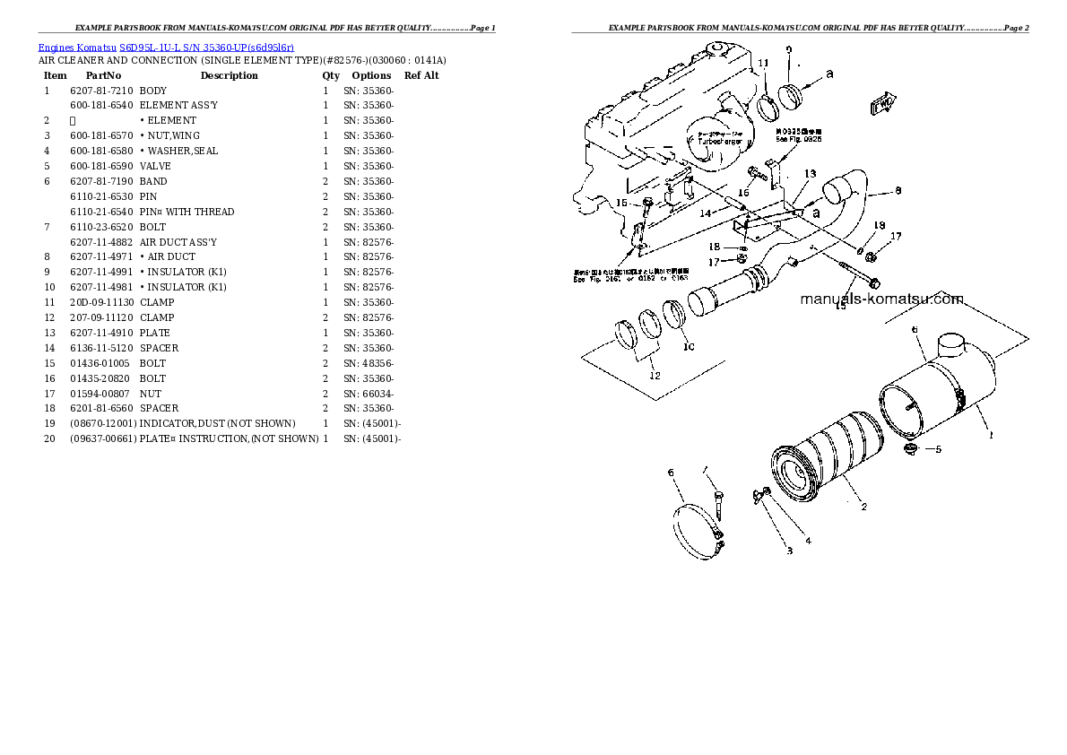 Protected: S6D95L-1U-L S/N 35360-UP Partsbook