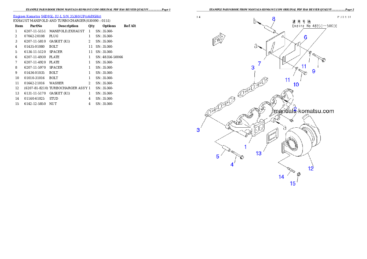 Protected: S6D95L-1U-L S/N 35360-UP Partsbook