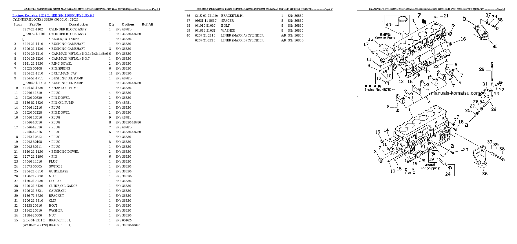 Protected: S6D95L-1EE S/N 15060-UP Partsbook