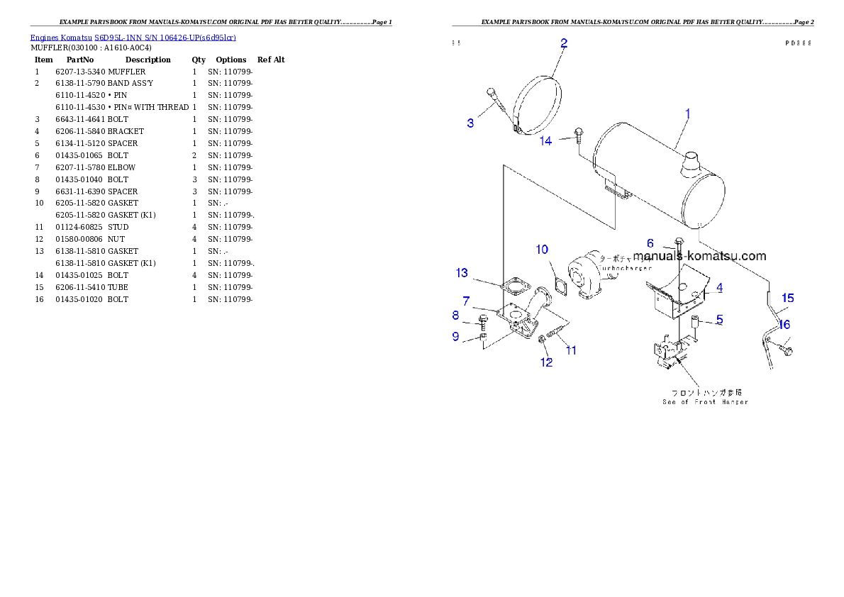 Protected: S6D95L-1NN S/N 106426-UP Partsbook