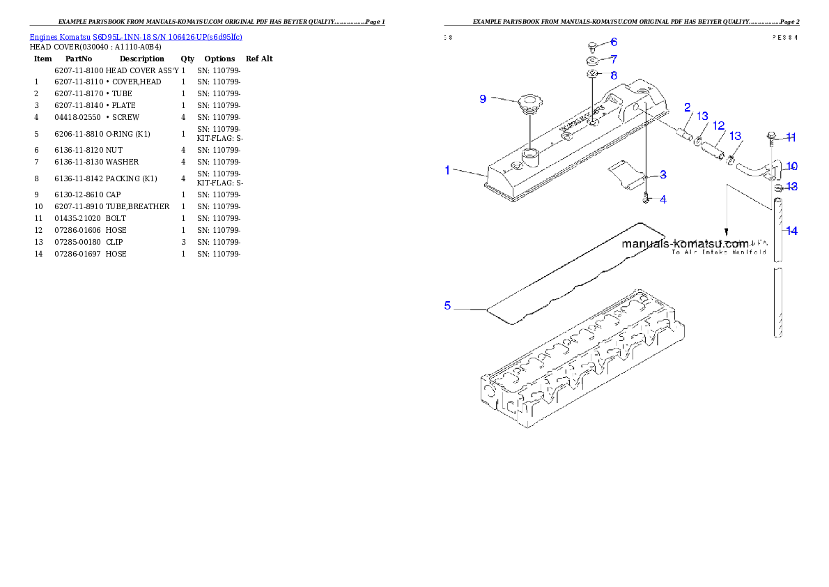 Protected: S6D95L-1NN-18 S/N 106426-UP Partsbook