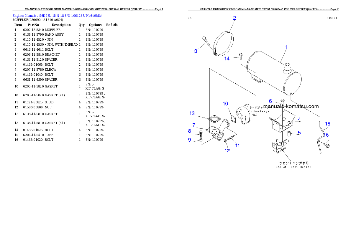 Protected: S6D95L-1NN-18 S/N 106426-UP Partsbook