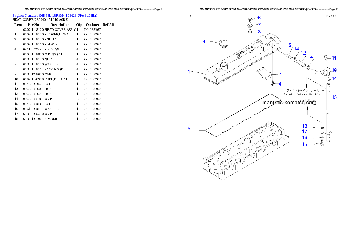 Protected: S6D95L-1RR S/N 106426-UP Partsbook