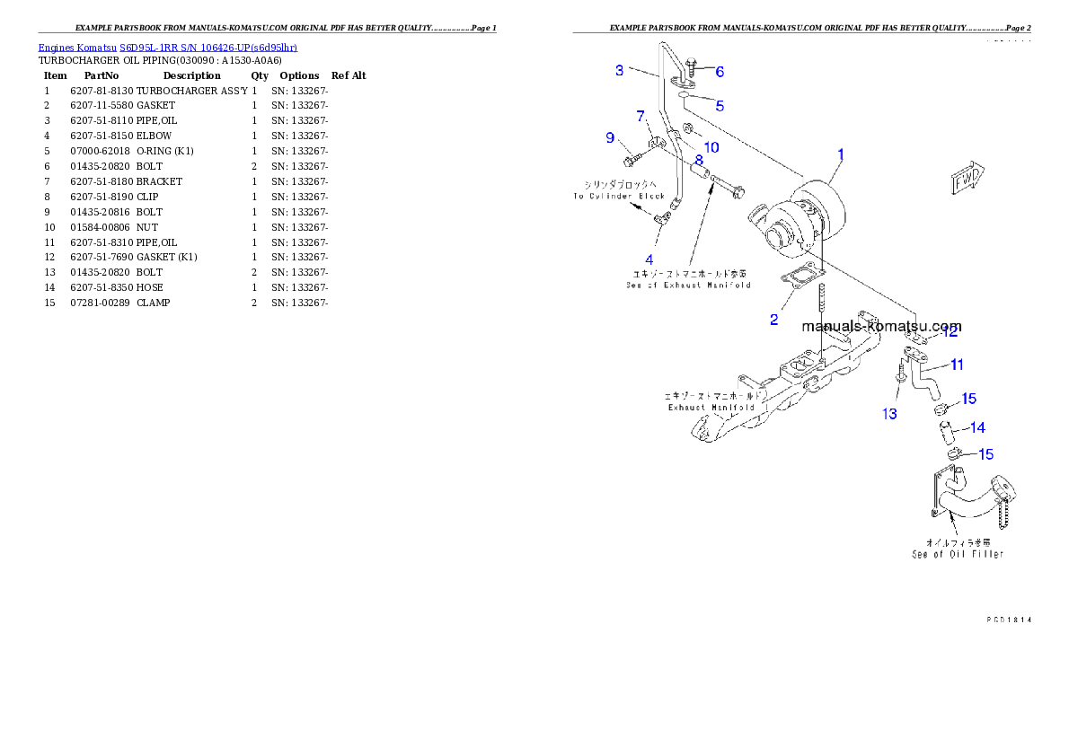 Protected: S6D95L-1RR S/N 106426-UP Partsbook