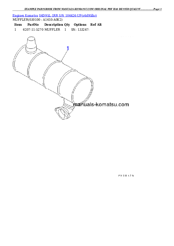 Protected: S6D95L-1RR S/N 106426-UP Partsbook