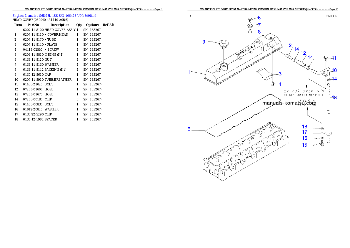 Protected: S6D95L-1SS S/N 106426-UP Partsbook