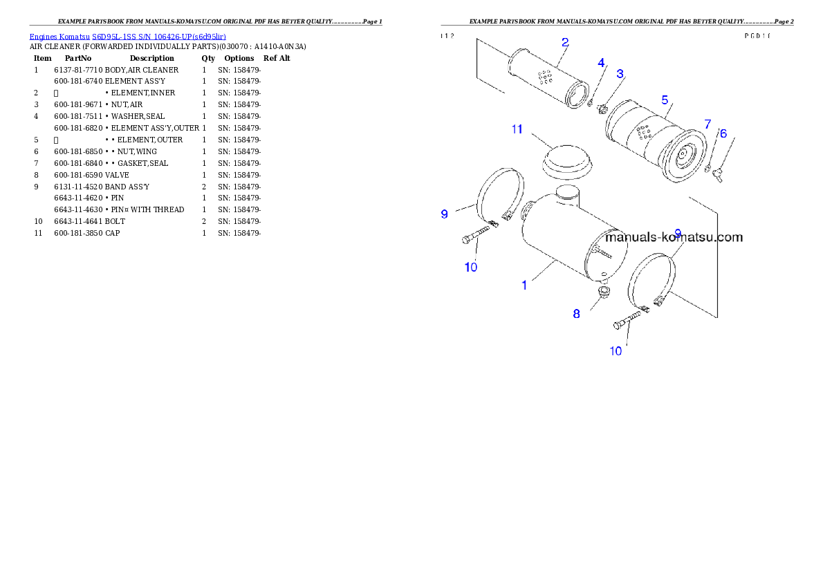 Protected: S6D95L-1SS S/N 106426-UP Partsbook