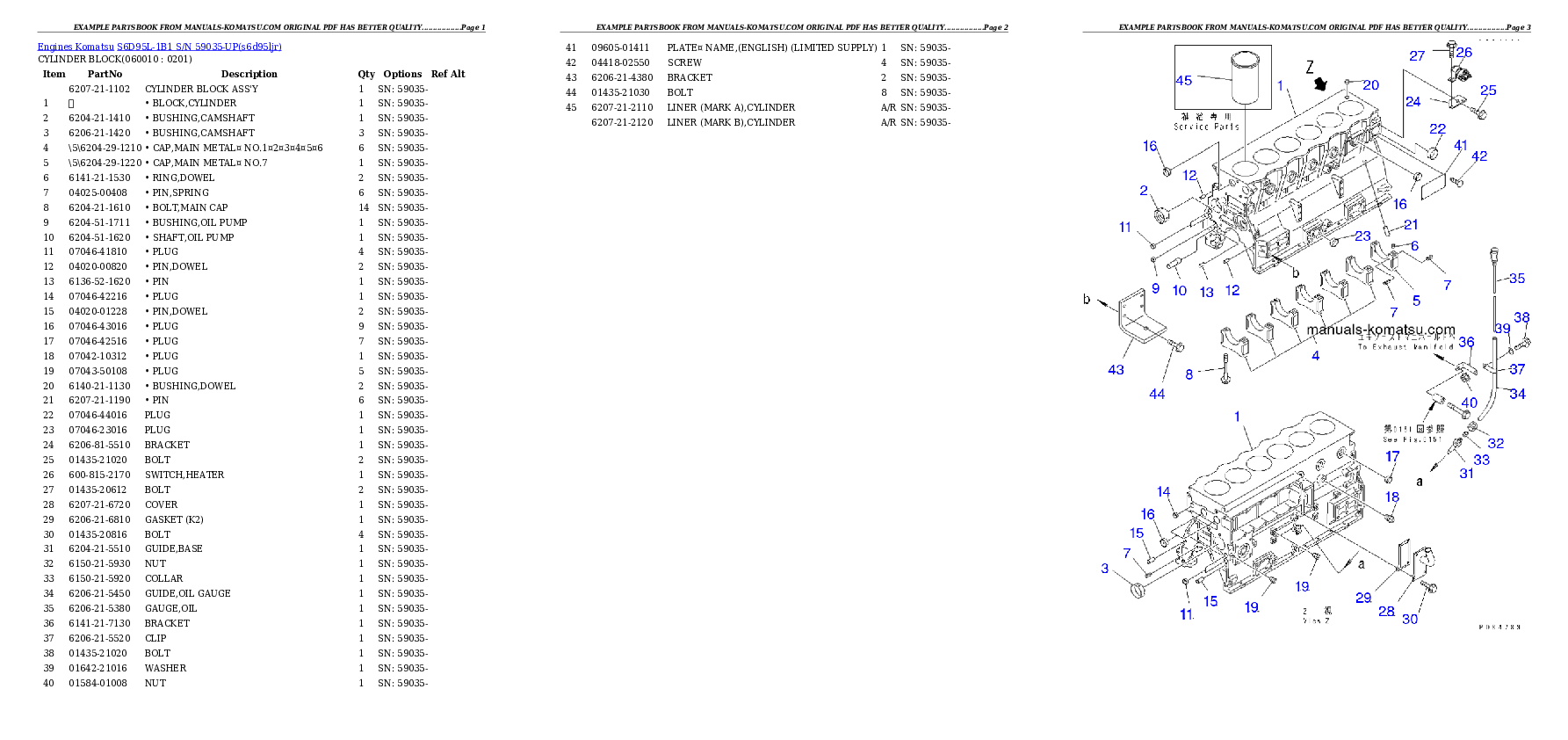 Protected: S6D95L-1B1 S/N 59035-UP Partsbook