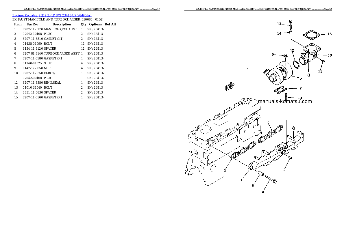 Protected: S6D95L-1F S/N 23413-UP Partsbook