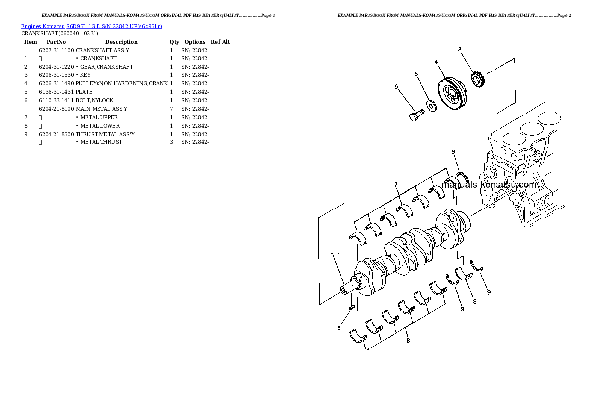 Protected: S6D95L-1G-B S/N 22842-UP Partsbook