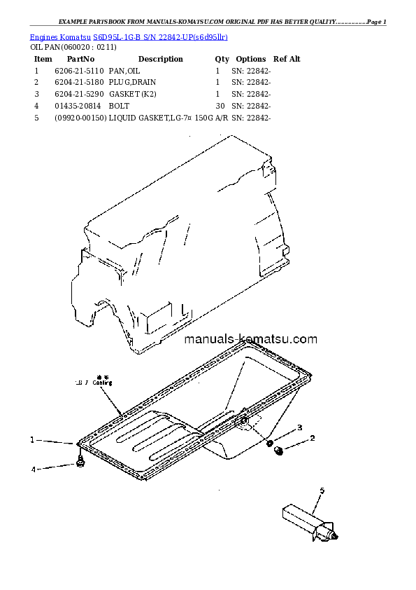Protected: S6D95L-1G-B S/N 22842-UP Partsbook