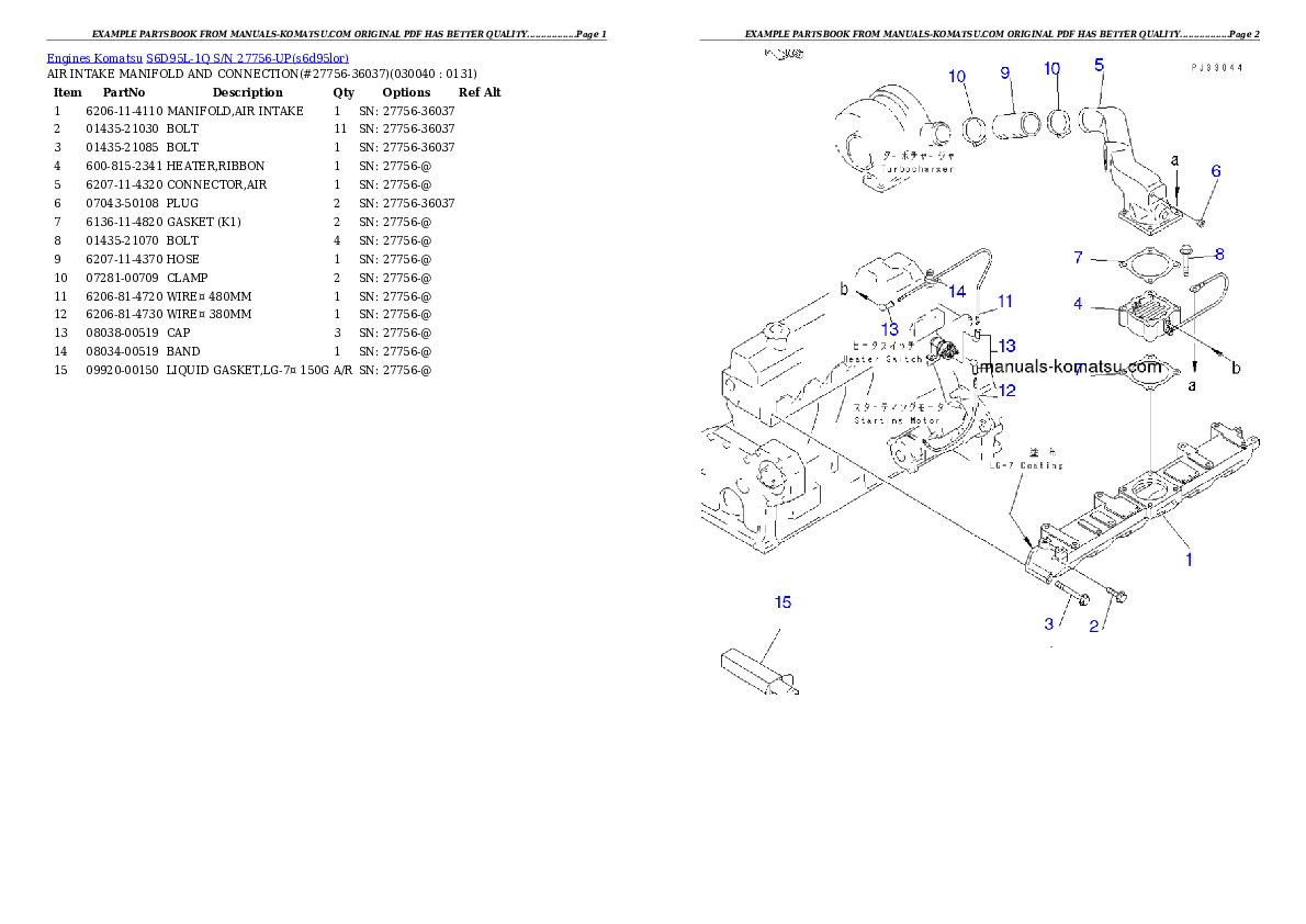 Protected: S6D95L-1Q S/N 27756-UP Partsbook