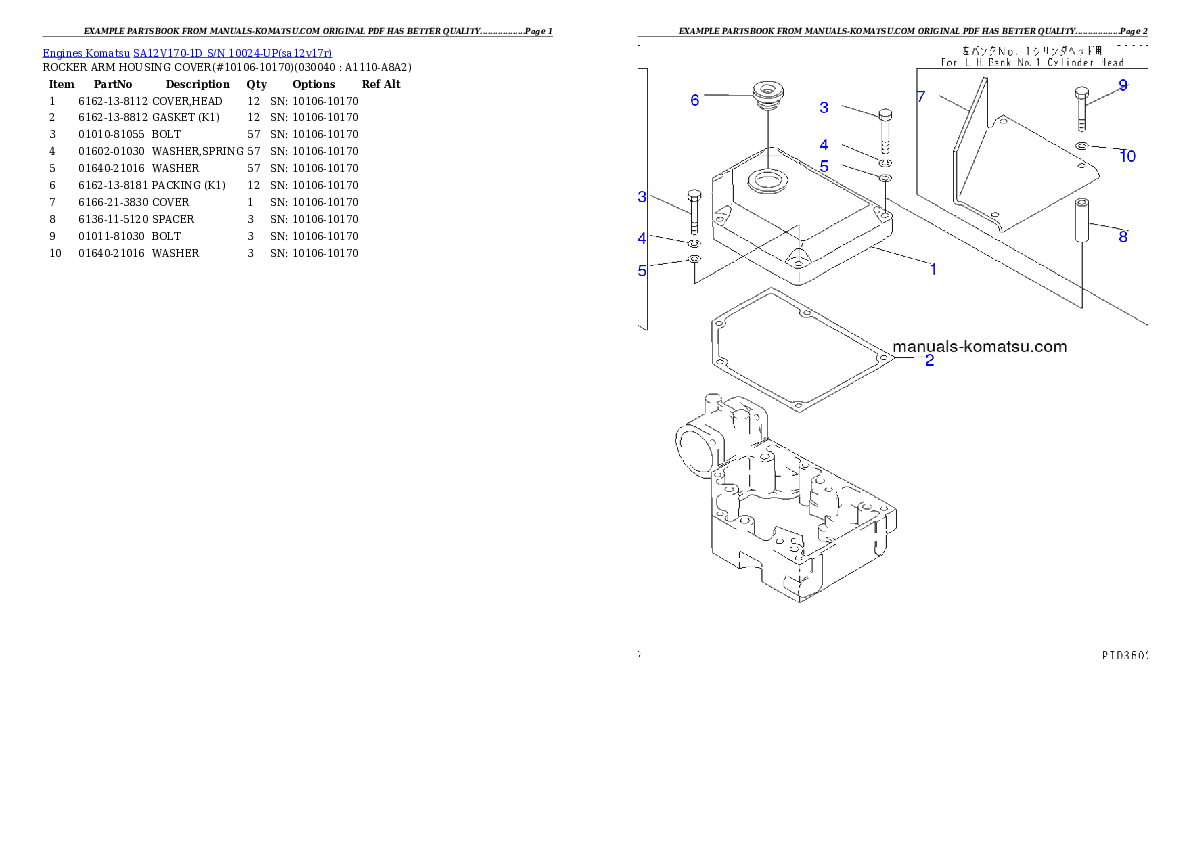 Protected: SA12V170-1D S/N 10024-UP Partsbook