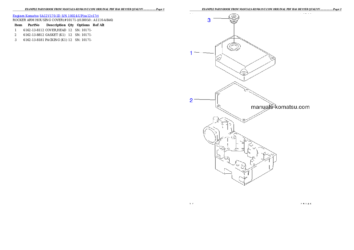 Protected: SA12V170-1D S/N 10024-UP Partsbook