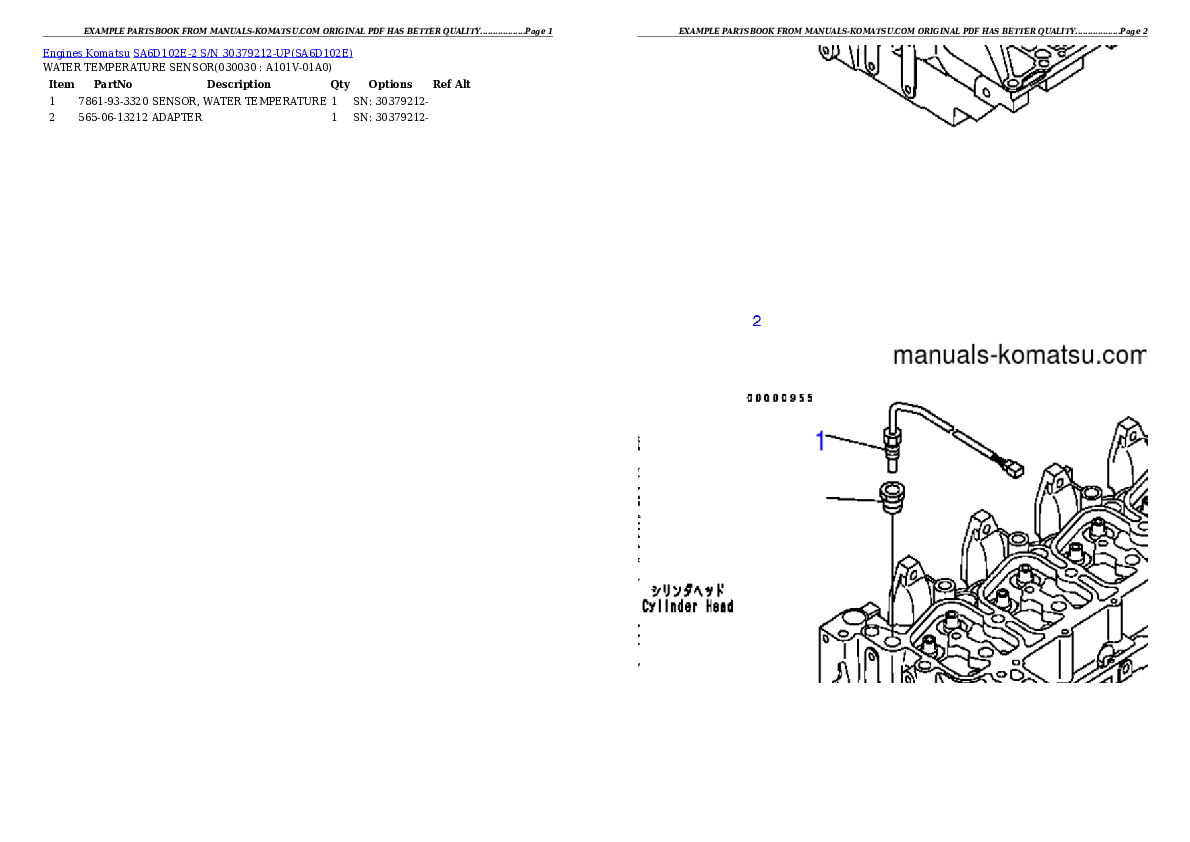 SA6D102E-2N-M S/N 26318973-UP (FD80HD-8) Partsbook