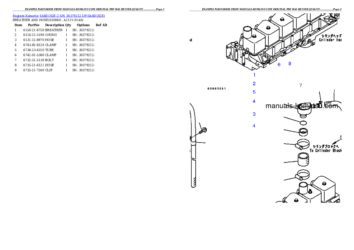 Protected: SA6D102E-2N-M S/N 26318973-UP (FD80HD-8) Partsbook