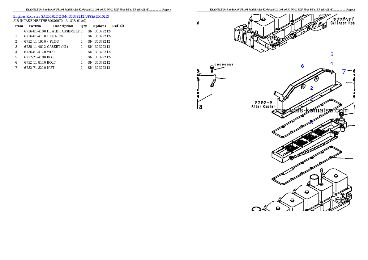 Protected: SA6D102E-2N-M S/N 26318973-UP (FD80HD-8) Partsbook