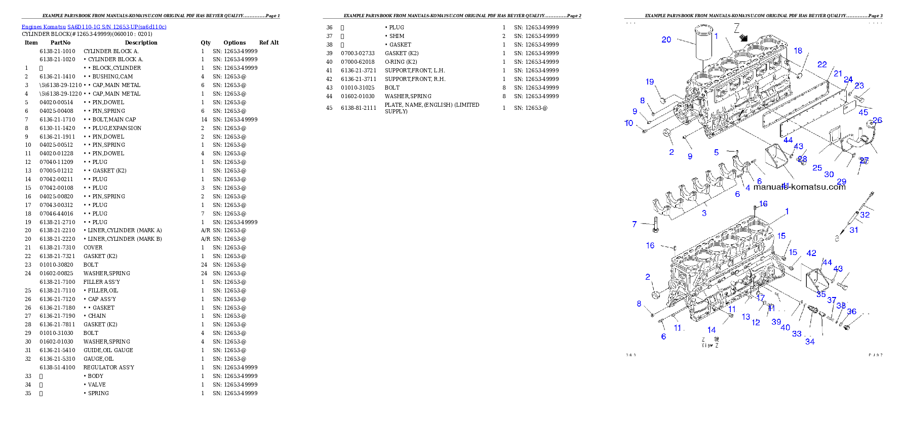 Protected: SA6D110-1G S/N 12653-UP Partsbook