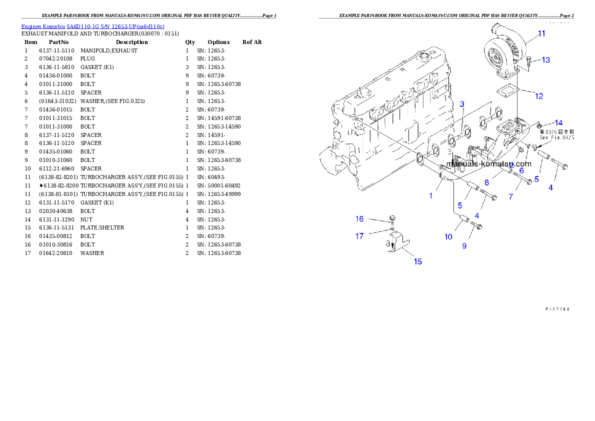 Protected: SA6D110-1G S/N 12653-UP Partsbook