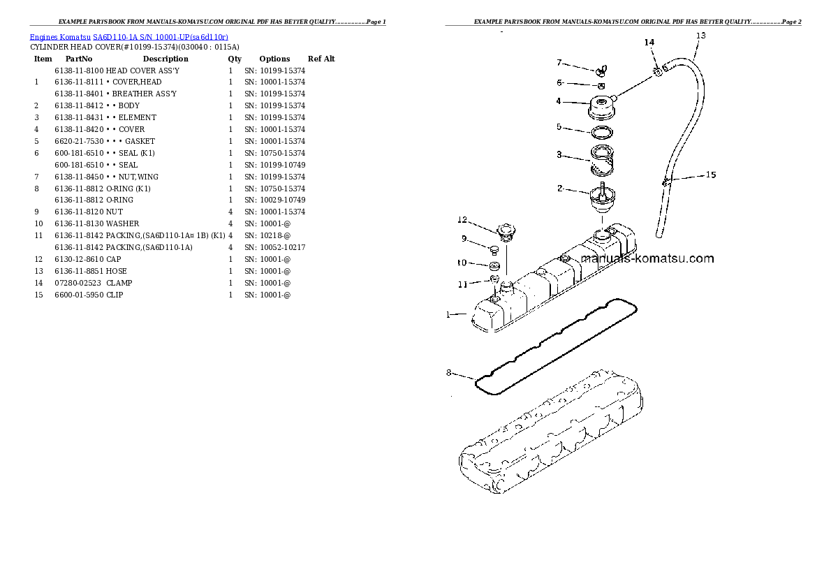 Protected: SA6D110-1A S/N 10001-UP Partsbook