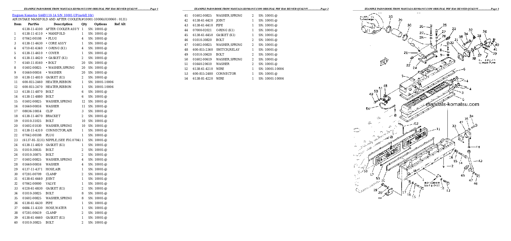 Protected: SA6D110-1A S/N 10001-UP Partsbook