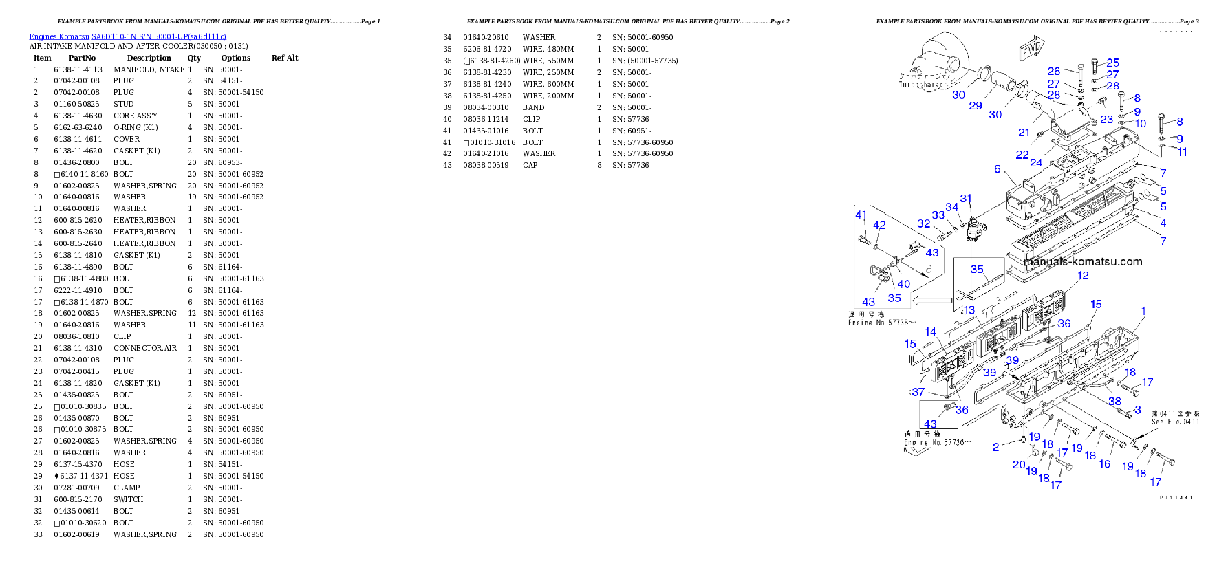 Protected: SA6D110-1N S/N 50001-UP Partsbook