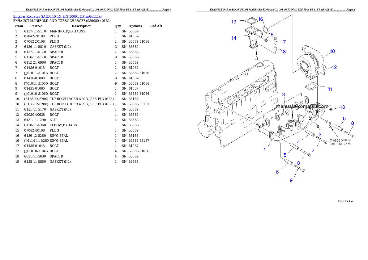 Protected: SA6D110-1N S/N 50001-UP Partsbook