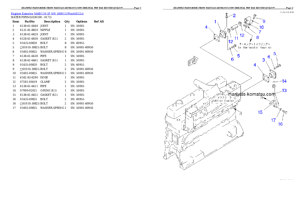 Protected: SA6D110-1P S/N 50001-UP Partsbook