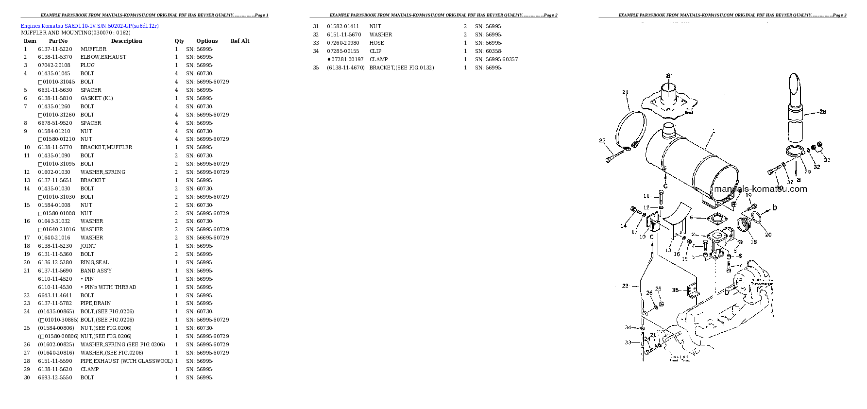 Protected: SA6D110-1V S/N 50202-UP Partsbook