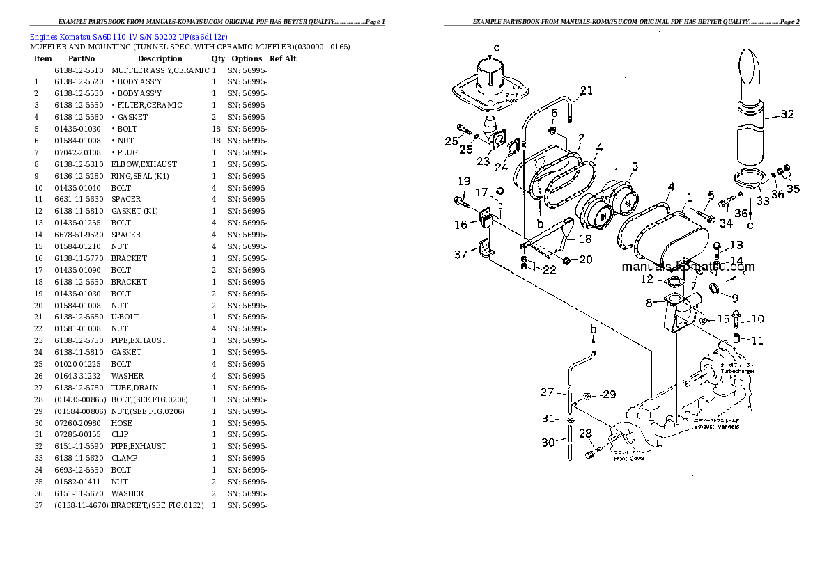 Protected: SA6D110-1V S/N 50202-UP Partsbook