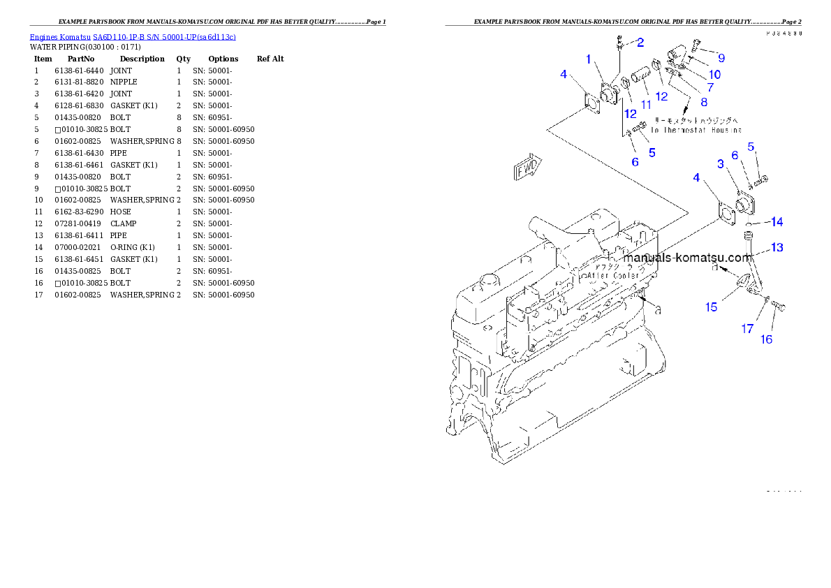 Protected: SA6D110-1P-B S/N 50001-UP Partsbook