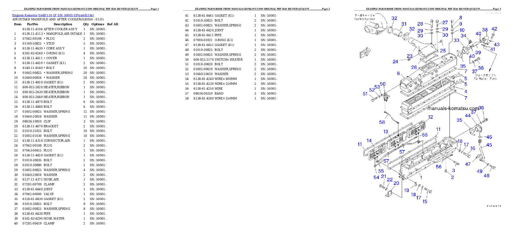 Protected: SA6D110-1F S/N 50001-UP Partsbook