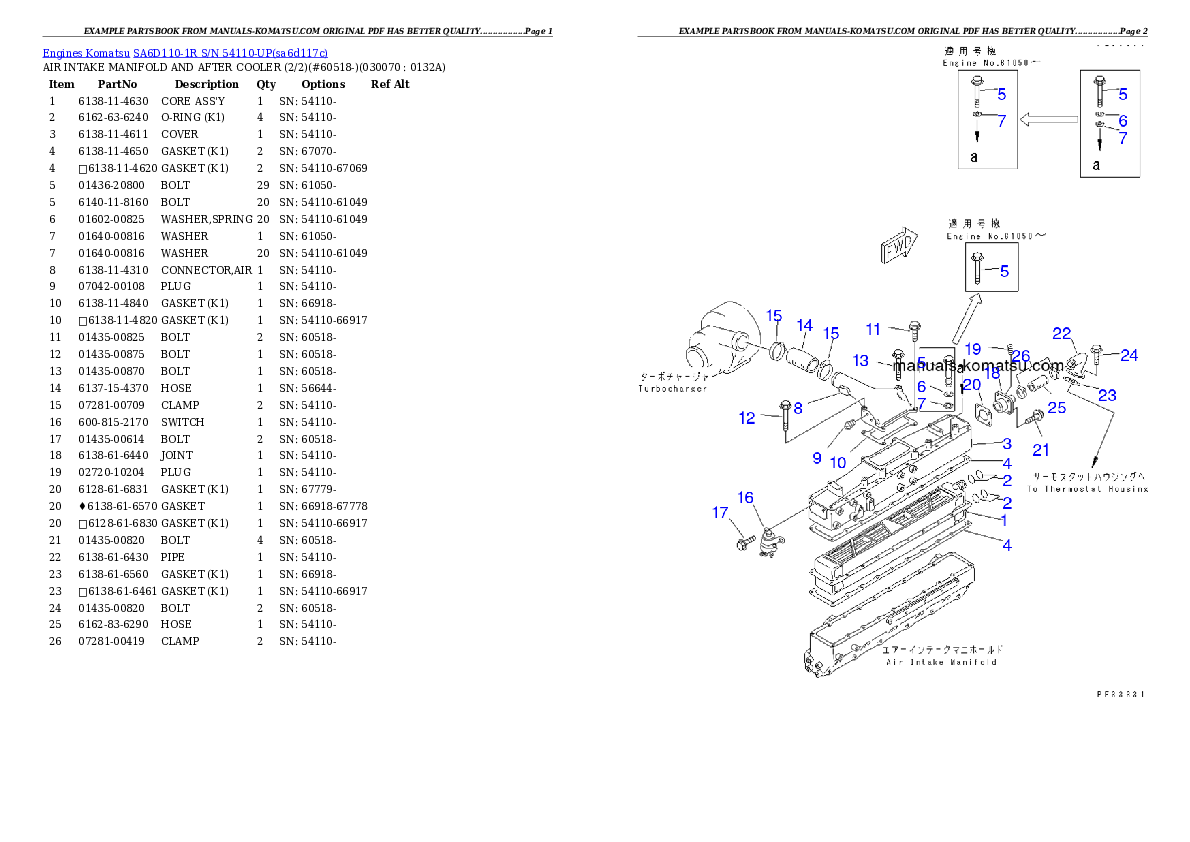 Protected: SA6D110-1R S/N 54110-UP Partsbook