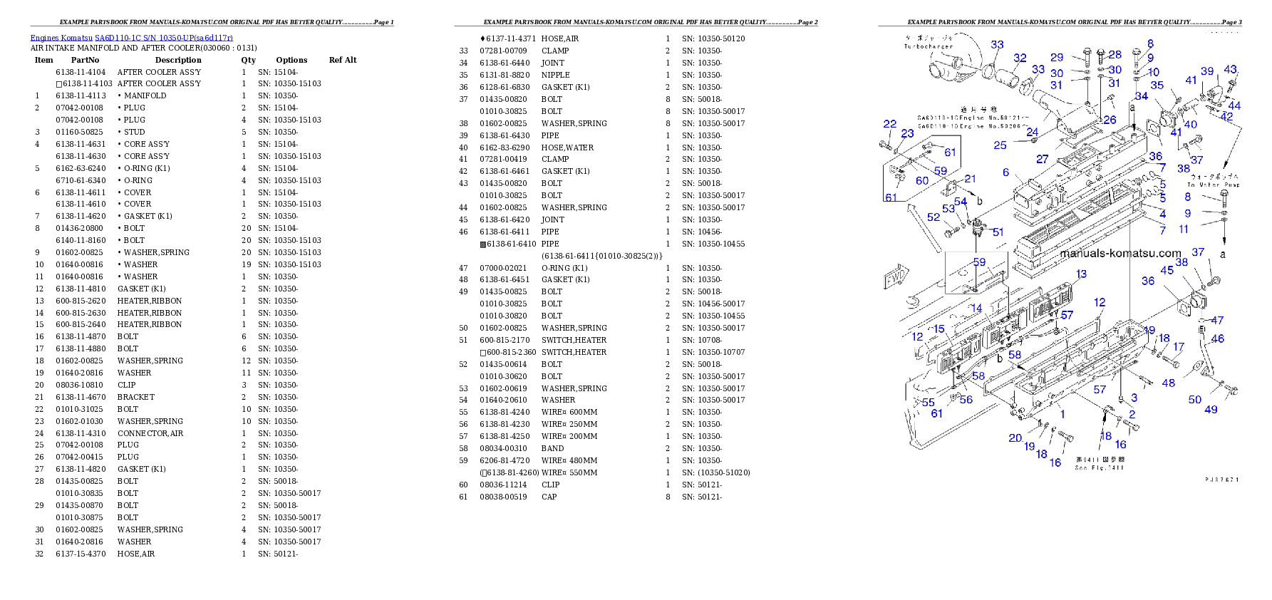 Protected: SA6D110-1C S/N 10350-UP Partsbook