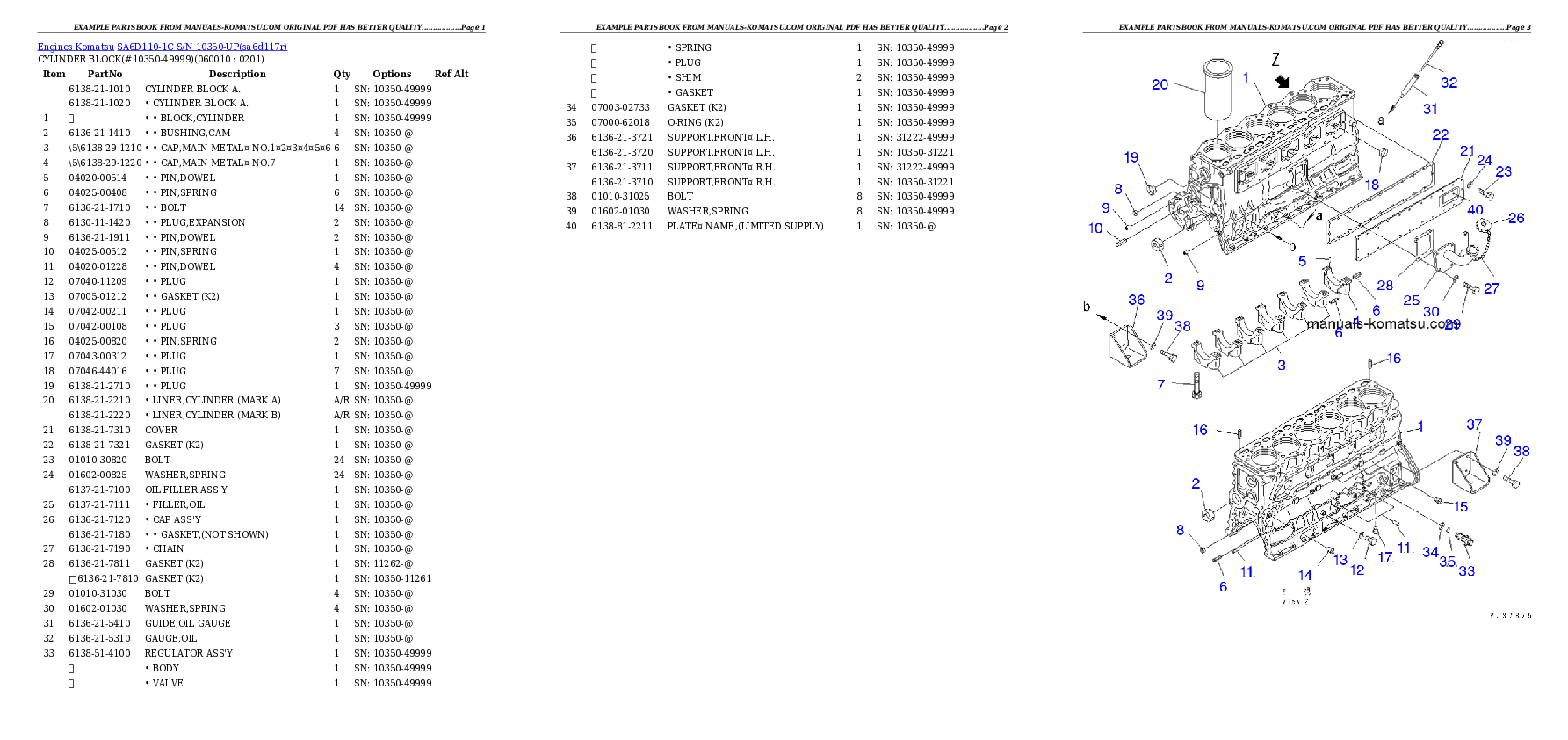 Protected: SA6D110-1C S/N 10350-UP Partsbook