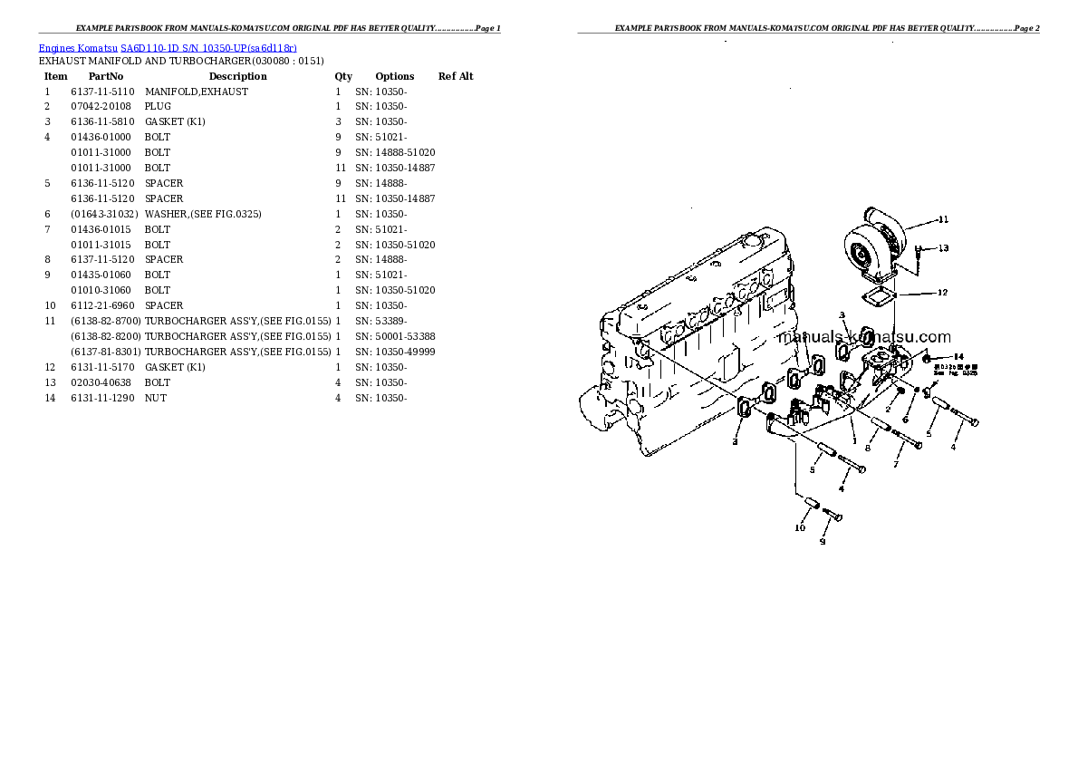 Protected: SA6D110-1D S/N 10350-UP Partsbook