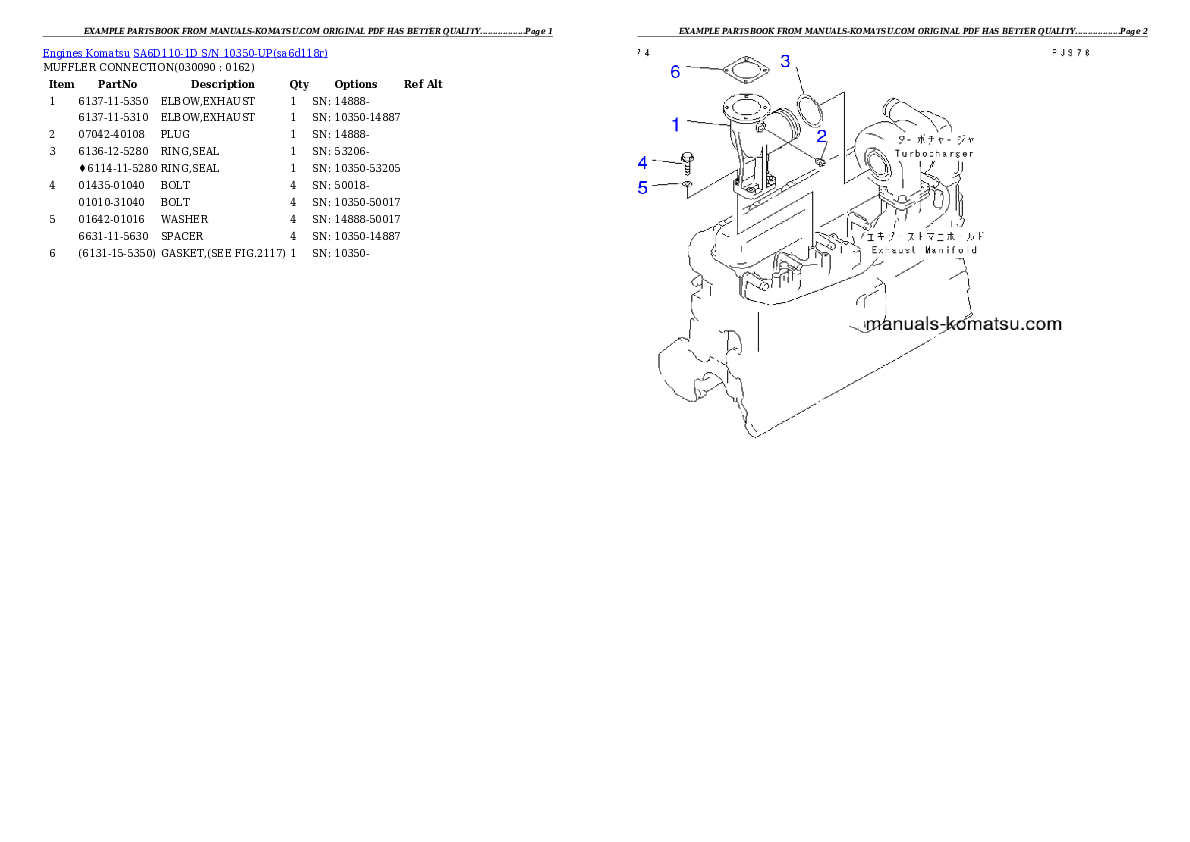 Protected: SA6D110-1D S/N 10350-UP Partsbook