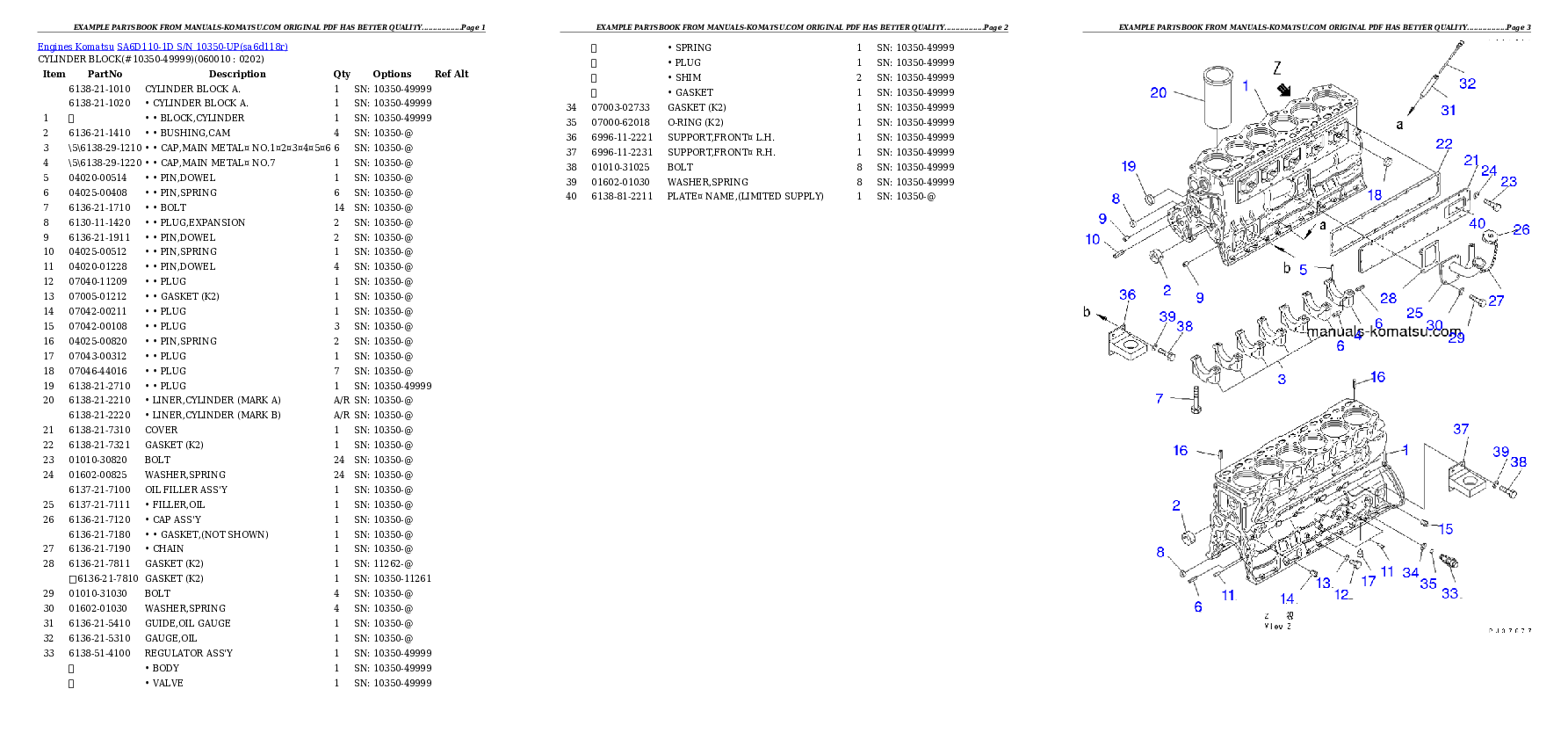 Protected: SA6D110-1D S/N 10350-UP Partsbook