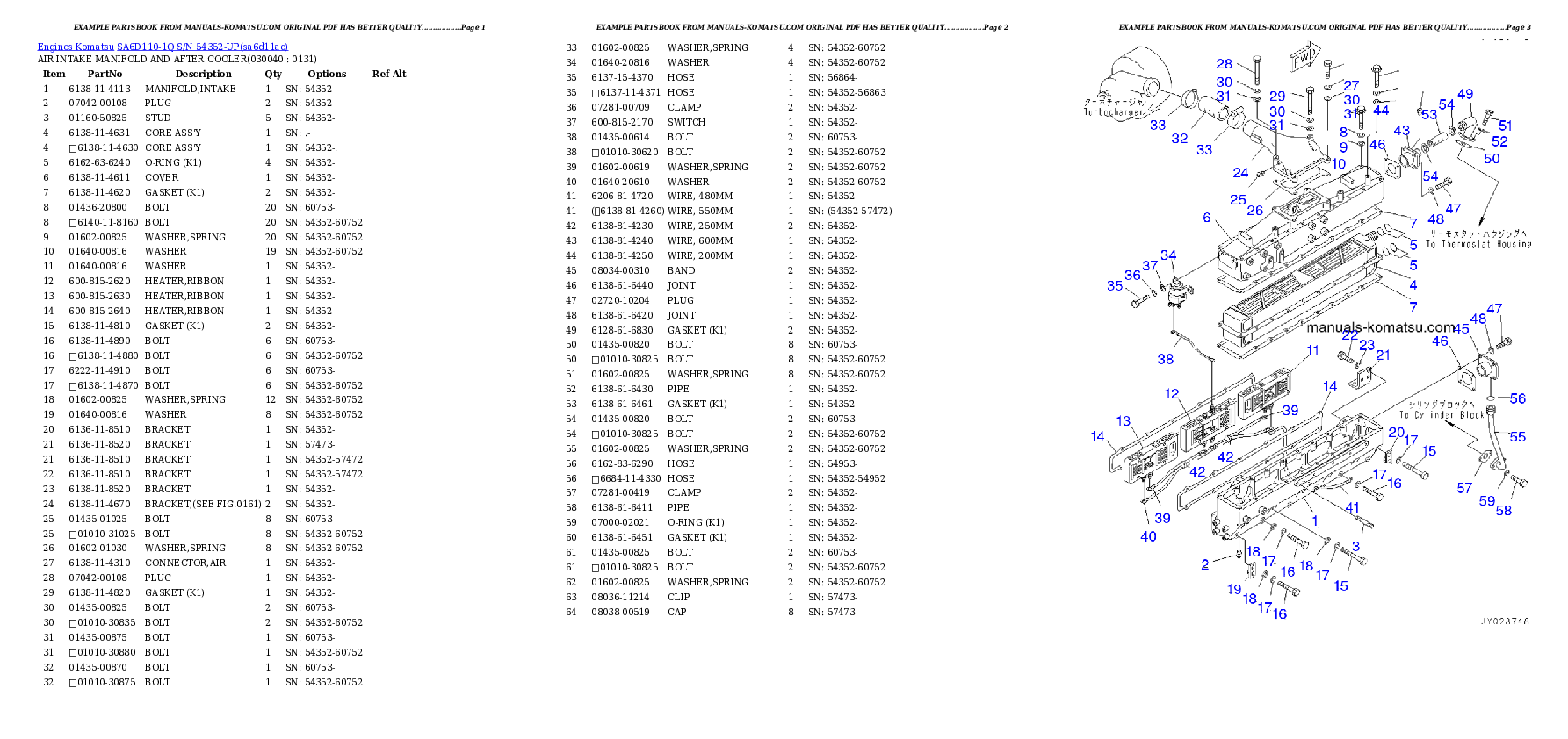 Protected: SA6D110-1Q S/N 54352-UP Partsbook